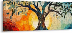 Obraz – Mozaika – slnko a strom I. (120x50 cm)