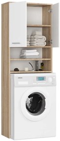 Kúpeľňová skrinka nad práčku FIN 2D sonoma / biela