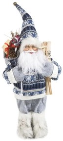 Úžasná dekoratívná vianočná figúrka Santa Clausa s  lyžami 61 cm