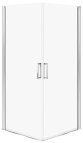 Cersanit Moduo, 2-krídlový sprchovací kút 80(dvere) x 80(dvere) x 195cm, 6mm číre sklo, chrómový profil, S601-477