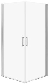 Cersanit Moduo, 2-krídlový sprchovací kút 80(dvere) x 80(dvere) x 195cm, 6mm číre sklo, chrómový profil, S601-477