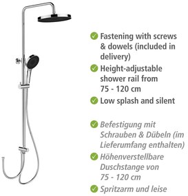 Sprchový set z nerezovej ocele v lesklej striebornej farbe 120 cm Soft Water – Wenko