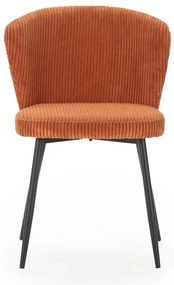 Oranžové menčestrové jedálenské stoličky v súprave 4 ks Megan – Marckeric