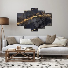 Obraz - Čierno - zlatý dekor (150x105 cm)