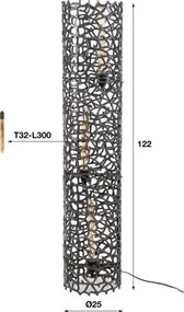 Stojaca lampa 80-45 Weaver 3L Black Aluminium  - Komfort-nábytok