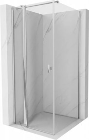 Mexen Mist T, sprchový kút s krídlovými dverami, 70 x 70 cm, 8mm číre sklo, chrómový profil, 8A4T-070-070-01-00