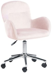 Zamatová kancelárska stolička ružová PRIDDY Beliani