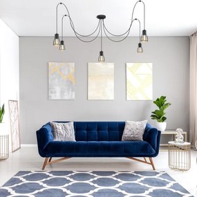 Luster na lanku TUBE LONG 5xE27/10W/230V čierna