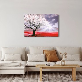 Červený obraz stromu (90x60 cm)