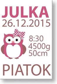 Naše dievčatko Obraz na stenu s textom TEX013O1