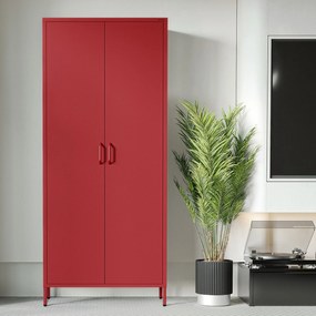 Šatníková skriňa FLAVIO, 800 x 1850 x 450 mm, Modern: červený farba