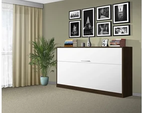 Nabytekmorava Sklápacia posteľ VS1056, 200x90cm farba lamina: orech lyon/biele dvere, Varianta dverí: matné