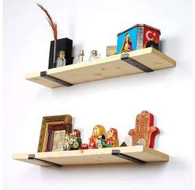 SADA 2x Nástenná polica 16x60 cm smrek