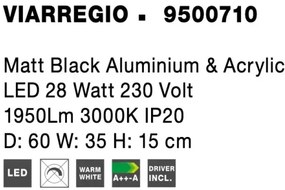 LED stropné svietidlo Viareggio 60 čierne