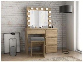 Bestent Toaletný stolík s LED zrkadlom Cleopatra Dub craft