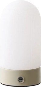 Biela/taupe kovová stolová lampa s plastovým tienidlom (výška 18 cm) Ashford – House Nordic