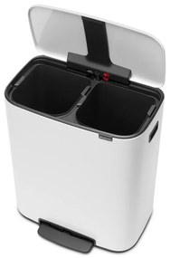 Biely nášľapný oceľový odpadkový kôš na triedený odpad 60 l Bo – Brabantia