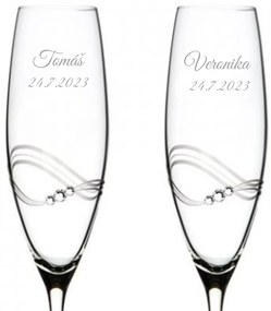 Svadobné poháre na šampanské Desire s kryštálmi Swarovski 215 ml 2KS