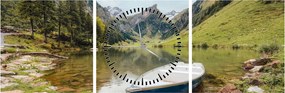 Obraz - Seealpsee, jazero Švajčiarska (s hodinami) (90x30 cm)