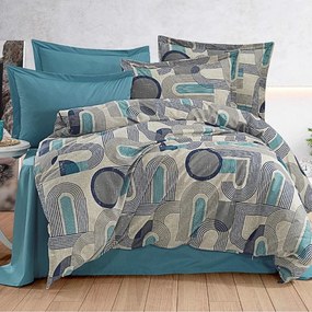 Obliečky bavlnené Nathalia modrá 200x140cm+90x70cm TiaHome