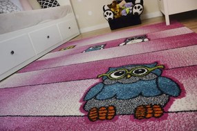 Koberec KIDS Sovy      ružový  C412