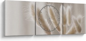 Obraz - Zajačie chvostíky (s hodinami) (90x30 cm)