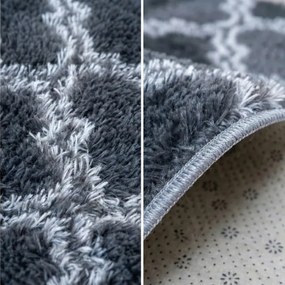 Protišmykový koberec DECOR sivý kruh