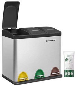 SongmicsHome Kôš na separovanie odpadu SORT 24l (3x8l), oceľová