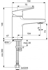 Ideal Standard Ceraplan - Umývadlová batéria bez odtokovej garnitúry, chróm BD209AA