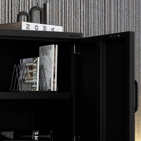 Čierny nočný stolík kovový MIA Modern 424 x 595 x 400 mm