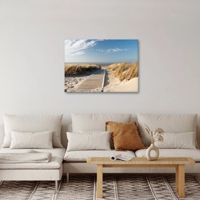 Obraz - Piesočná pláž na ostrove Langeoog, Nemecko (70x50 cm)