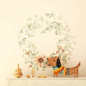 Dekornik Samolepka na stenu - pastelové lúčne kvety - L