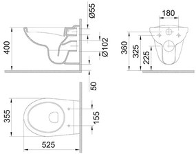 Mereo, WC komplet pre sádrokartón s príslušenstvom, MER-MM02SET