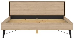 Dvojlôžková posteľ v dekore duba s roštom 180x200 cm v prírodnej farbe Ry – Tvilum
