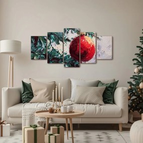 5-dielny obraz detail vianočného stromčeka