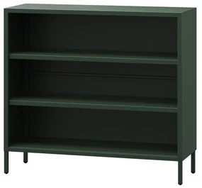 Nízky policový regál LUCA, 1000 x 900 x 350 mm, Modern: fľaškovo zelená farba
