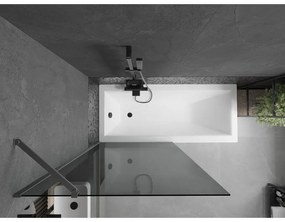 Mexen Next, 1-krídlová vaňová zástena 90 x 150 cm, 6mm šedé sklo, grafitová, 895-090-000-00-40-95