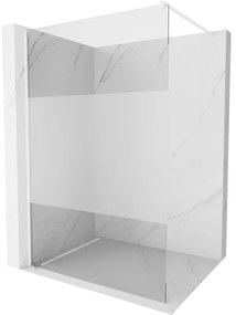 Mexen Kioto, Walk-In sprchová zástena 90 x 200 cm, 8mm sklo číre/námraza, biely profil, 800-090-101-20-35
