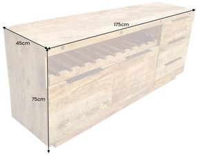 Dizajnová komoda Thunder 175 cm hnedé mango