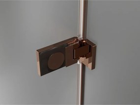 Mexen Lunar-F Duo, skladací sprchový kút 80 x 70 cm, 8mm číre sklo, profil ružové zlato, 836-080L-070P-60-00