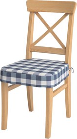 Sedák na stoličku Ingolf farba produktu tmavomodrá látka vzorované