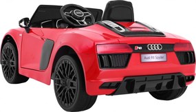 Ramiz Audi R8 Spyder batéria červená + diaľkové ovládanie + EVA + pomalý štart + rádio MP3 + LED