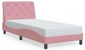 Rám postele s LED svetlami ružový 80x200 cm zamat 3213824