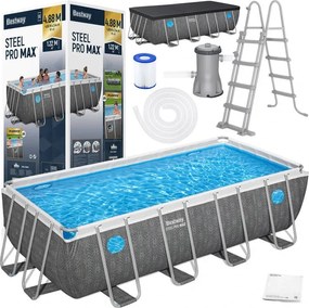 Bazén 488m x 244cm Splash View frame pool Gray Rattan Bestway 561MB