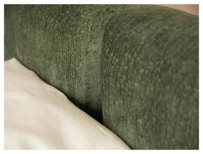 Zelená čalúnená dvojlôžková posteľ s úložným priestorom a roštom 160x200 cm Lupine – Micadoni Home