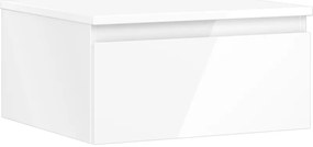 Mexen Orio, kúpeľňová skrinka 50 cm s hornou časťou, 1 zásuvka, biela lesklá, 91A10-05023-1-BFC00