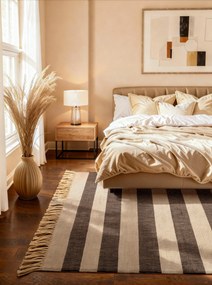 Kusový koberec Handloom 106334 Playa White Black, 120x170, čiernobiela, chodba / predsieň, Hanse Home