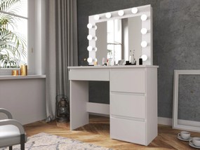 JAKS Toaletný stolík Hollywood Premium s LED osvetlením TL08 White