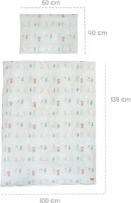 Svetlozelené bavlnené detské obliečky do postieľky 100x135 cm Woodland Buddies – Roba