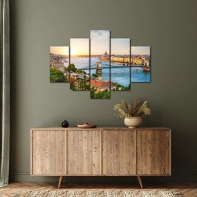 Obraz mesta Budapešť s riekou (150x105 cm)